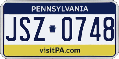 PA license plate JSZ0748