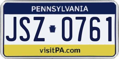 PA license plate JSZ0761