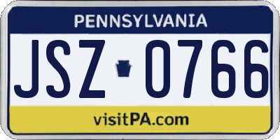 PA license plate JSZ0766