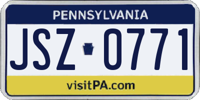 PA license plate JSZ0771
