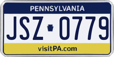 PA license plate JSZ0779