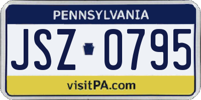 PA license plate JSZ0795