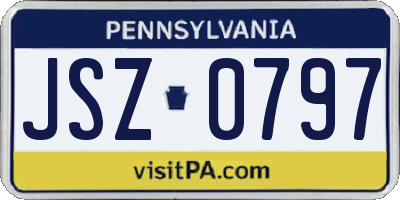 PA license plate JSZ0797