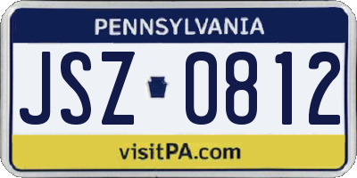 PA license plate JSZ0812
