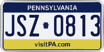 PA license plate JSZ0813