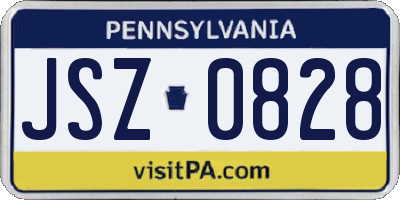 PA license plate JSZ0828