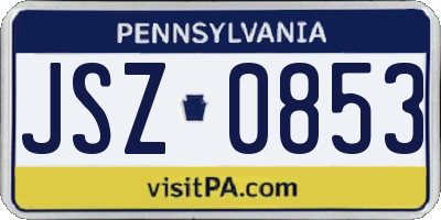 PA license plate JSZ0853