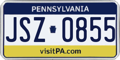 PA license plate JSZ0855