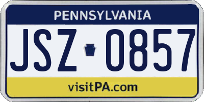 PA license plate JSZ0857