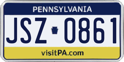 PA license plate JSZ0861