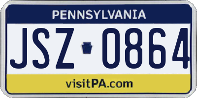 PA license plate JSZ0864