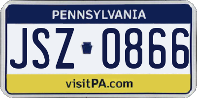 PA license plate JSZ0866
