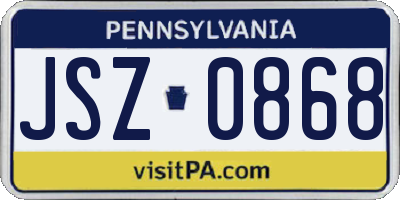 PA license plate JSZ0868