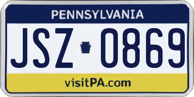 PA license plate JSZ0869