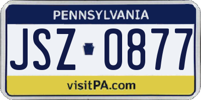 PA license plate JSZ0877