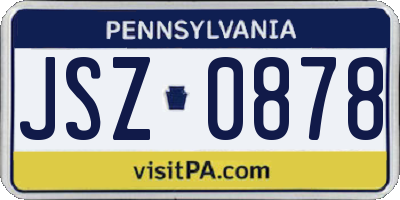 PA license plate JSZ0878