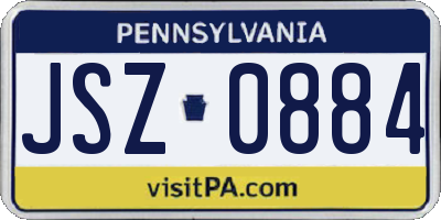 PA license plate JSZ0884