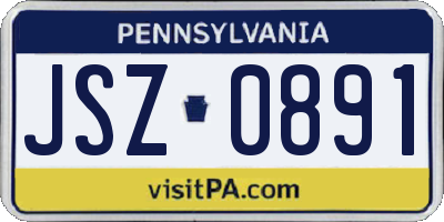 PA license plate JSZ0891