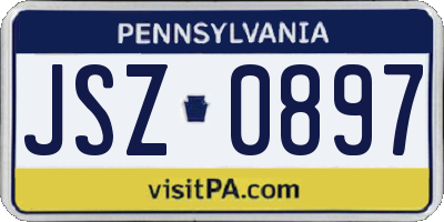 PA license plate JSZ0897