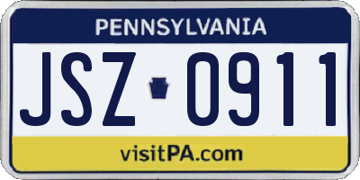 PA license plate JSZ0911