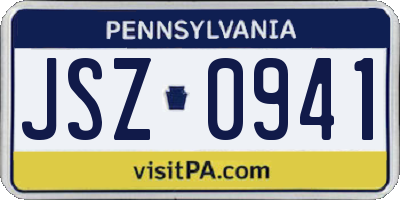 PA license plate JSZ0941