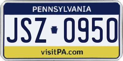 PA license plate JSZ0950