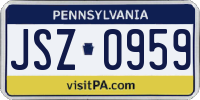 PA license plate JSZ0959