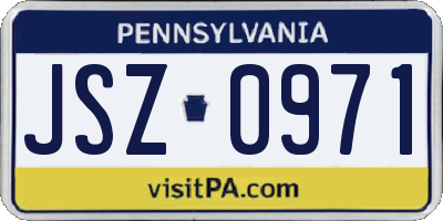 PA license plate JSZ0971