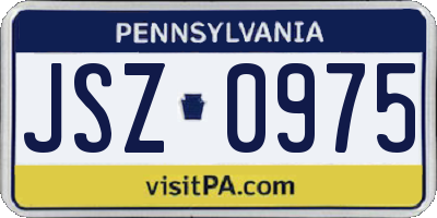 PA license plate JSZ0975