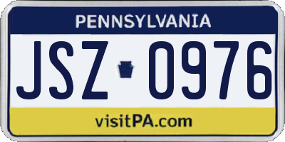 PA license plate JSZ0976