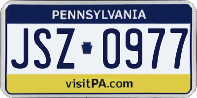 PA license plate JSZ0977