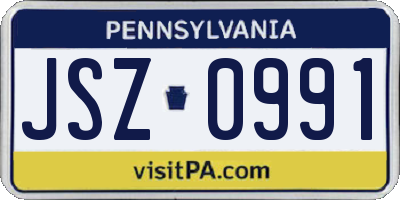 PA license plate JSZ0991