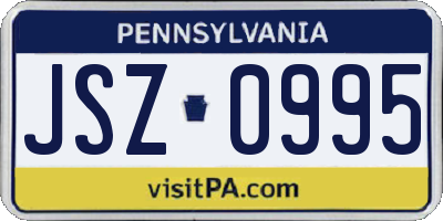 PA license plate JSZ0995