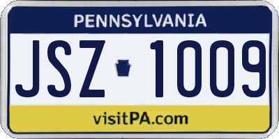 PA license plate JSZ1009