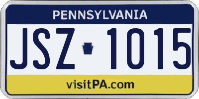 PA license plate JSZ1015