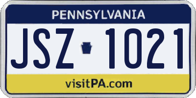 PA license plate JSZ1021