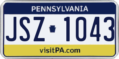 PA license plate JSZ1043