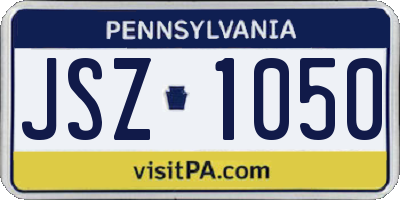 PA license plate JSZ1050