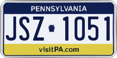 PA license plate JSZ1051
