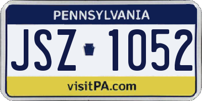PA license plate JSZ1052