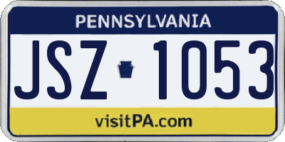 PA license plate JSZ1053