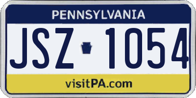 PA license plate JSZ1054