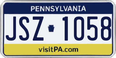 PA license plate JSZ1058