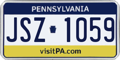 PA license plate JSZ1059