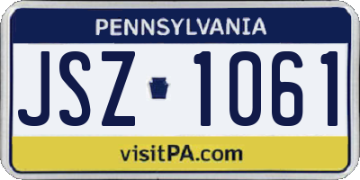 PA license plate JSZ1061