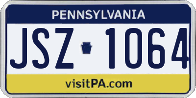 PA license plate JSZ1064