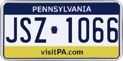 PA license plate JSZ1066