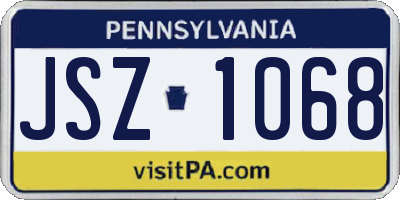 PA license plate JSZ1068