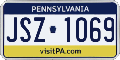PA license plate JSZ1069