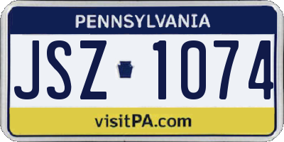 PA license plate JSZ1074